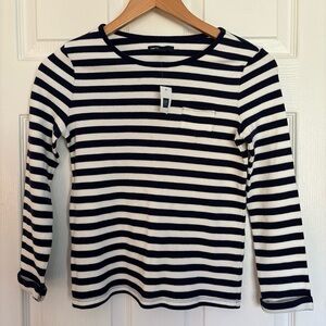 GAP Blue and White Striped Long Sleeve Tee